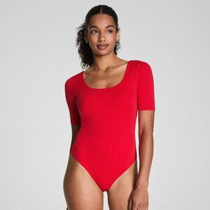 Jersey Square Neck Thong Bodysuit
